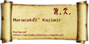 Maracskó Kazimir névjegykártya